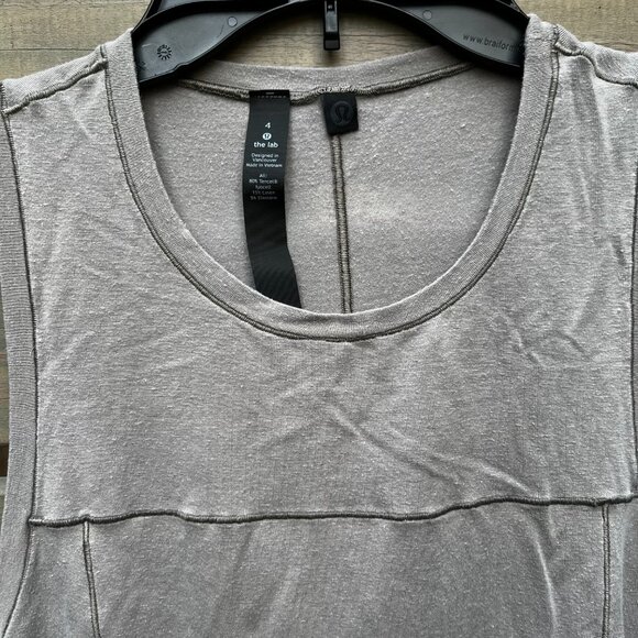 Lululemon Lab Sarala Tank Iron Grey Tan Khaki Beige Taupe Sz 4, 2 - Picture 2 of 6